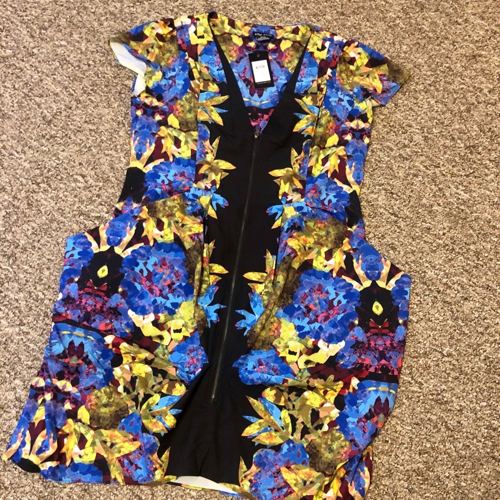 City Chic Floral Front Zip